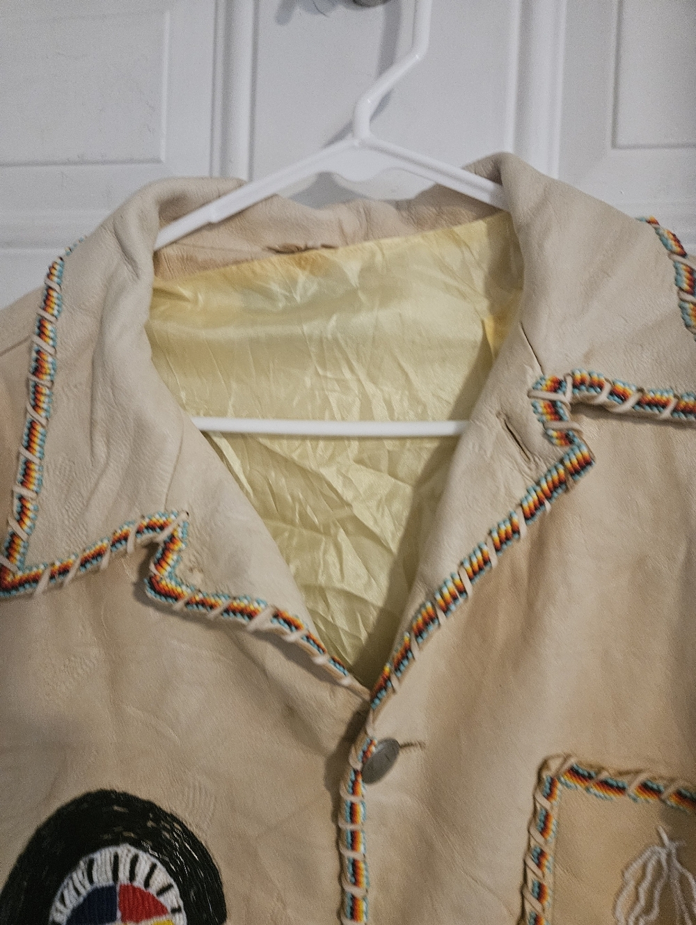Ralph Lauren Polo Country  Vintage Indian Inspired Western Leather Jacket Xl - Picture 7 of 14
